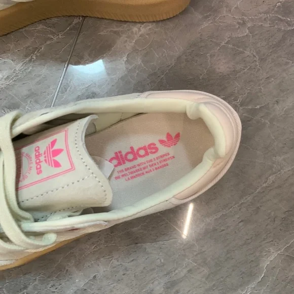 adidas Cream and Pink Women's Sneakers - Picture 4 of 5